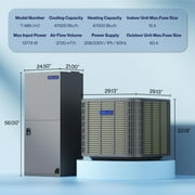 DELLA 47,000 BTU Ducted Central Air Conditioner with Multi-Position Air Handler, Heat Pump Inverter Split System AC, 18 SEER2 208-230V, Two-Stage Compressor, Pre-Charged