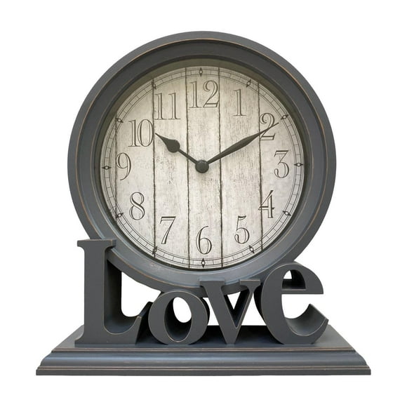 Rustic Desk Clock Mantel Clock Table Clock Clocks Shelf Silent Fireplace Digital Gray