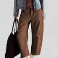 thumbnail image 5 of Trendy Women's Corduroy Jeans Cropped Wide Leg Mid-Rise Elastic Waist Fall Pants, 5 of 9