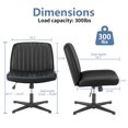 thumbnail image 7 of MAYEERTY Armless Criss Cross Chair Office Chair Vanity Chair for Bedroom Office，Black, 7 of 7