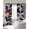 thumbnail image 3 of Navy Blue Burnt Orange Blackout Curtains 90 Inches Long for Bedroom, Botanical Abstract Palm Leaf Thermal Insulated Room Darkening Black Out Window Curtain Panels Grommet Drapes for Living Room, 3 of 8