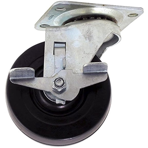 Shepherd Hardware 3116 4 Inch Polypropylene Wheel Swivel Plate Caster with Brake, 250 lb.