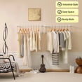 thumbnail image 2 of Clothes Racks, Industrial Pipe Clothing Racks for Hanging Clothes, Wall Mounted Heavy Duty Space Saving Garment Racks, Multi-Purpose Clothing Hanging Rods for Closet Storage, White, 2Pcs, 2 of 6