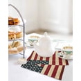 thumbnail image 7 of American Flag Dish Towels Set, Waffle Weave Kitchen Towels 2 Pieces, Vintage Red BlueUSA Flag Microfiber Hair Face Bath Tea Towel Absorbent Quick Drying Cleaning Dish Cloths, 12"x12", 7 of 7