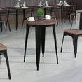thumbnail image 2 of Flash Furniture Webb 24" Round Black Metal Indoor Table with Walnut Rustic Wood Top, 2 of 6