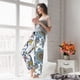 thumbnail image 5 of Fotbe Flowers and Butterflies Pantalones de Pijama para Mujer, Pantalones de Dormir, Pantalones Pj con Cordón y Bolsillos-3X-Large, 5 of 6