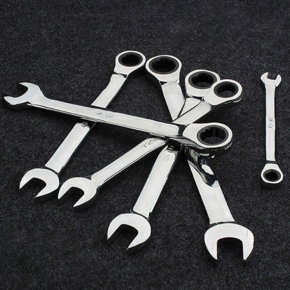 Professional Combination Flexible Spanners Ratchet Wrench Tool Set 8-30mm Chrome 