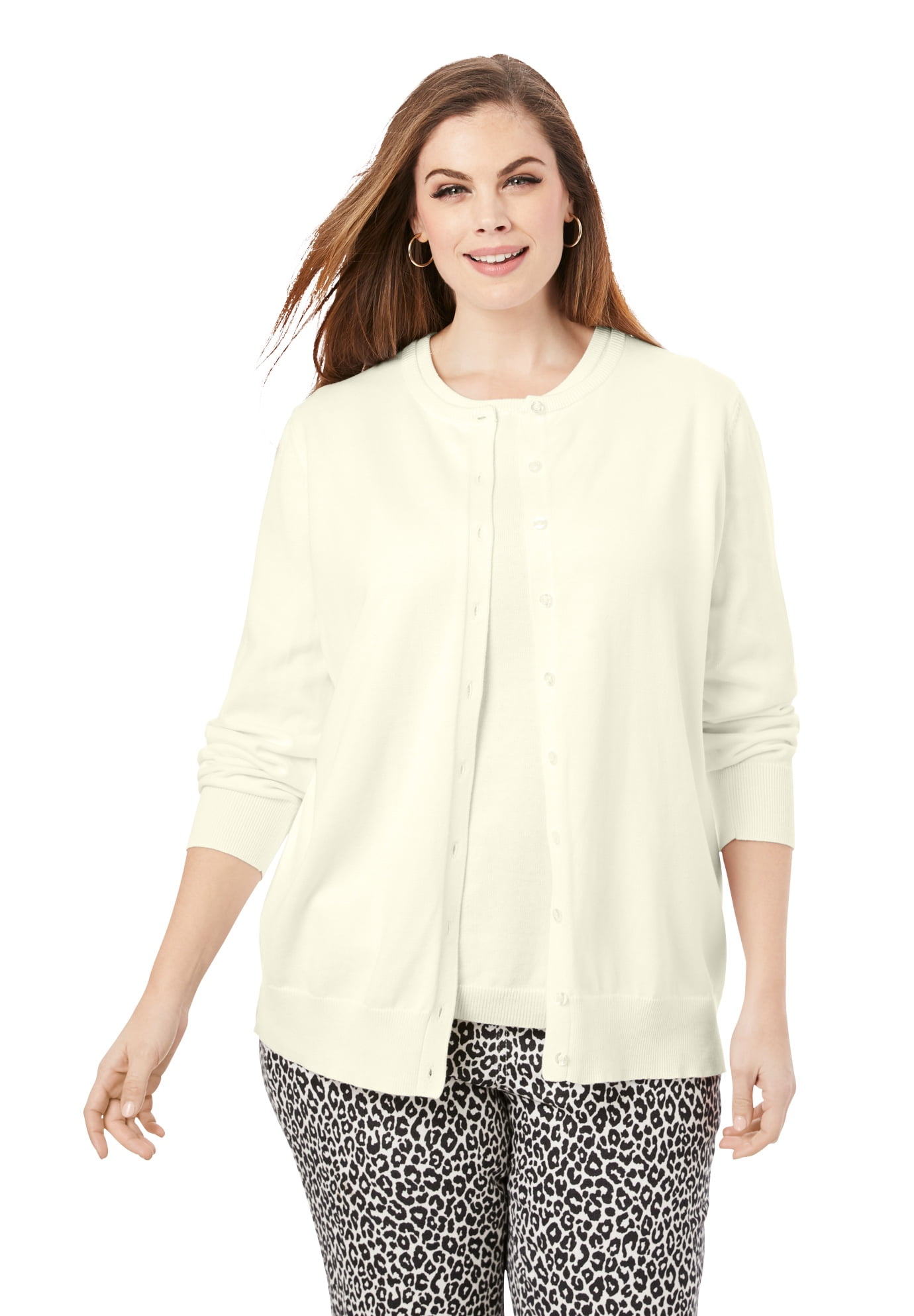 Jessica London Jessica London Women's Plus Size Fine Gauge Cardigan