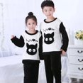 thumbnail image 1 of Conjuntos de pijamas cálidos para niños y niñas, ropa de dormir de franela gruesa de 3 a 14 años, conjunto de ropa interior térmica de lana para bebé, invierno, novedad, 1 of 4