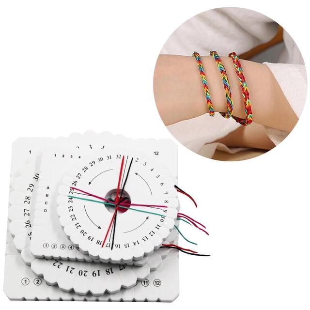 2 tamaños cuadrados redondos 4 Uds DIY hilo fino Wirebeaded accesorios herramienta de tejer disco Kumihimo disco de espuma placa trenzada para joyería Soledad Disco de abalorios Kumihimo
