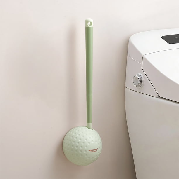Golf Ball Shaped Wall Mounted Toilet Brush Double Sided Silicone Toilet Scrubbers For Bathroom