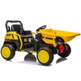 thumbnail image 4 of 24 Volt Ride on Toys, Joyracer Electric Ride on Dump Truck with Remote, Metal Frame, Bluetooth, Dump Bed, Shovel, Yellow-B, 4 of 11