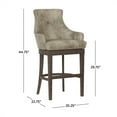 thumbnail image 3 of Hillsdale Creekside 29.75" Faux Leather & Wood Bar Stool in Taupe/Smoke Brown, 3 of 13