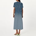 thumbnail image 5 of WTOBBY Women's Summer V-Neck Short Sleeve Cotton Linen Gradient Printed Loose Beach Dresses for Vacation Resort and Outdoor Activities,Mint Green XL, 5 of 5
