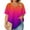 Hot Pink, variant on Royisotas Short Sleeve Tops Women Mint Green Casual Summer Shirts for Women Gradient Color V-Neck Womens T Shirts
