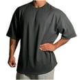 thumbnail image 2 of WAENQINLA Oversized Tshirts for Men Gym Summer Short Sleeve Workout T Shirts Lightweight Solid Crewneck Tshirt Basic Tees, 2 of 6