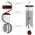 thumbnail image 3 of WuPing 2 Pack Silver Wind Chimes Outdoor Large Deep Tone, Elegant Sympathy Wind-Chime with 6 Tuned Tubes for Garden Patio Balcony and Home, 3 of 7