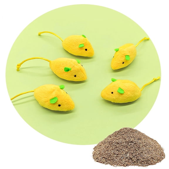 Cat Toys Colorful Plush Mouse with Catnip for Self-Playing, Interactive Soft Fabric Mice for Indoor Cats, Pounce and Chase Sensory Pet Supplies, 1pc