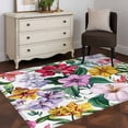 thumbnail image 5 of Spring Blooms Botanicals Area Rug 4x6 Washable Rug Non Slip Colorful Summer Botanical Large Area Rug Indoor Floor Carpet for Entryway Bedroom Kitchen Living Room Home Office Dining Room Nursery, 5 of 8