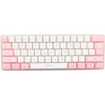 thumbnail image 3 of ZOUSSIQI Mini Keyboard, Gaming Keyboard 60 Percent 61 Keys Keyboard Wired Gaming Keyboard RGB Small Gaming Keyboard Imitated Mechanical Compact for Typist (Pink White) CA919-90375, 3 of 8