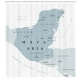 thumbnail image 3 of Cacun Shower Curtain, Map with Informational Text of Cities and Borders in Charcoal Grey Tones, Fabric Bathroom Set with Hooks, 69W X 84L Inches Extra Long, Pale Blue Grey White, by Ambesonne, 3 of 3