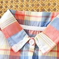 thumbnail image 3 of Jalioing Plaid Shirts for Kids Cotton Short Sleeve Collared Button Down Shirt Toddler Boys Girls Summer Blouses with Pocket, 3 of 7