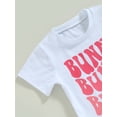 thumbnail image 4 of Inevnen Baby Girl Easter Outfits My 1st Easter Ruffle Sleeve Letter Romper Bunny Flare Pant, 4 of 8