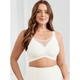 thumbnail image 2 of DEMOTIME Womens Bras No Underwire Soft Light Support Bras Seamless Everyday Bras White L, 2 of 7