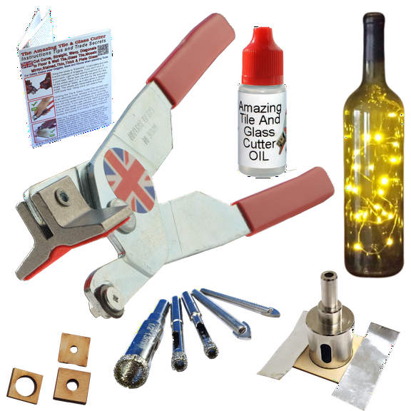 Glass Cutter For Thick Glass Running Pliers Built Into Glass Cutting Tool Diamond Glass Drill Bits For Glass Bottle Light And Lamp Making Glass Hole Saw For Bottle Bird Feeder And Glass Block Crafts