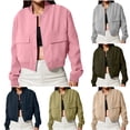 thumbnail image 1 of NJDVHB Économies d'Automne Hiver! Trench-Coat pour Femmes, Vestes Tendance pour Femmes, Veste à Manches Longues à Boutons, Col Rond, Gris, G, 1 of 5