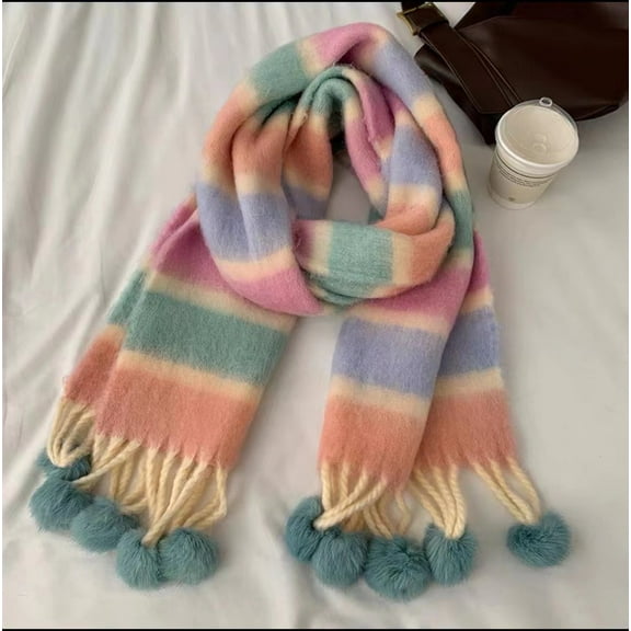 Zhuge Plaid Scarf for Women Chunky Scarves Winter Warm Thick Oversized Blanket Scarf，
