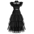 thumbnail image 2 of 2023 Wednesday Addams Cosplay Costume Set Halloween Costume Carnival Party Disguise For Adult Girls zhangyuxiang LED, 2 of 2