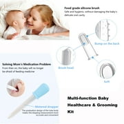 BUSATIA 10 in 1 Baby Healthcare and Grooming Kit,Safety Newborn Nursery Care Set, with Hair Brush Comb,Nail Clipper,Thermometer,Pacifier Clip,Nasal Aspirator for Newborn Infant Baby-Blue
