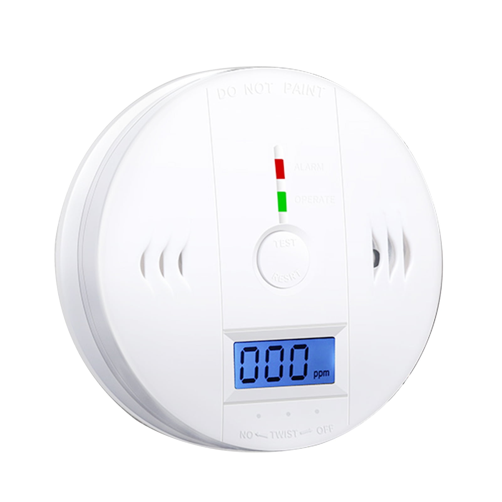 Carbon Monoxide Alarm CO2 Detector LED Battery Powered Easy Install Loud 85 dB 