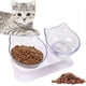 thumbnail image 1 of Comedero doble para gatos, con inclinación de 15°, antideslizante, reduce el dolor de cuello, para perros y gatos (transparente), 1 of 4
