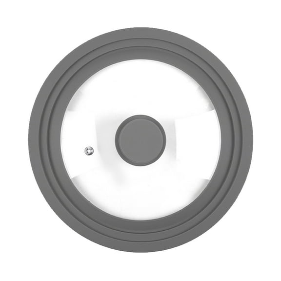 Universal Lids Fits 7 to 12-Inch Cookware, Silicone Replacement Pan Lid, Glass Top Covers for Skillets, Pots, Frying Pans, Cast Iron, CrockPotStyle 1-Style 1