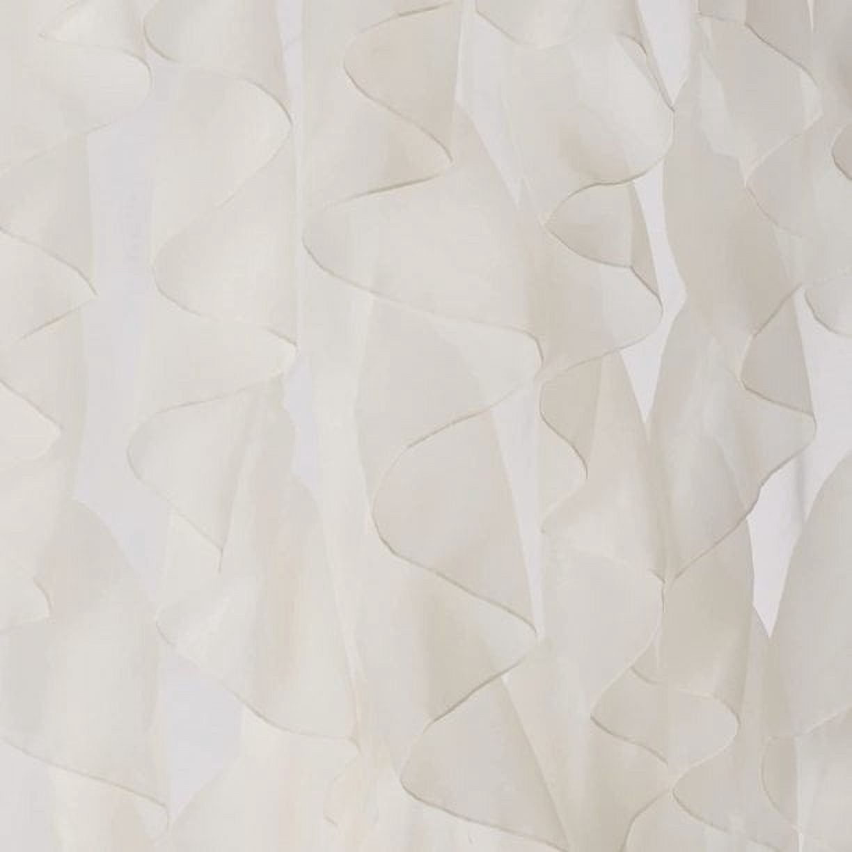 Diamond Home Vertical Ruffled Sheer Voile Waterfall Curtains, 50” x 84” (2 Panels)