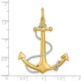 thumbnail image 3 of FB Jewels 14k White and Yellow Two Tone Gold 3D Large Anchor with white Rope and Flat Tips shackle Bail Pendant, 3 of 5