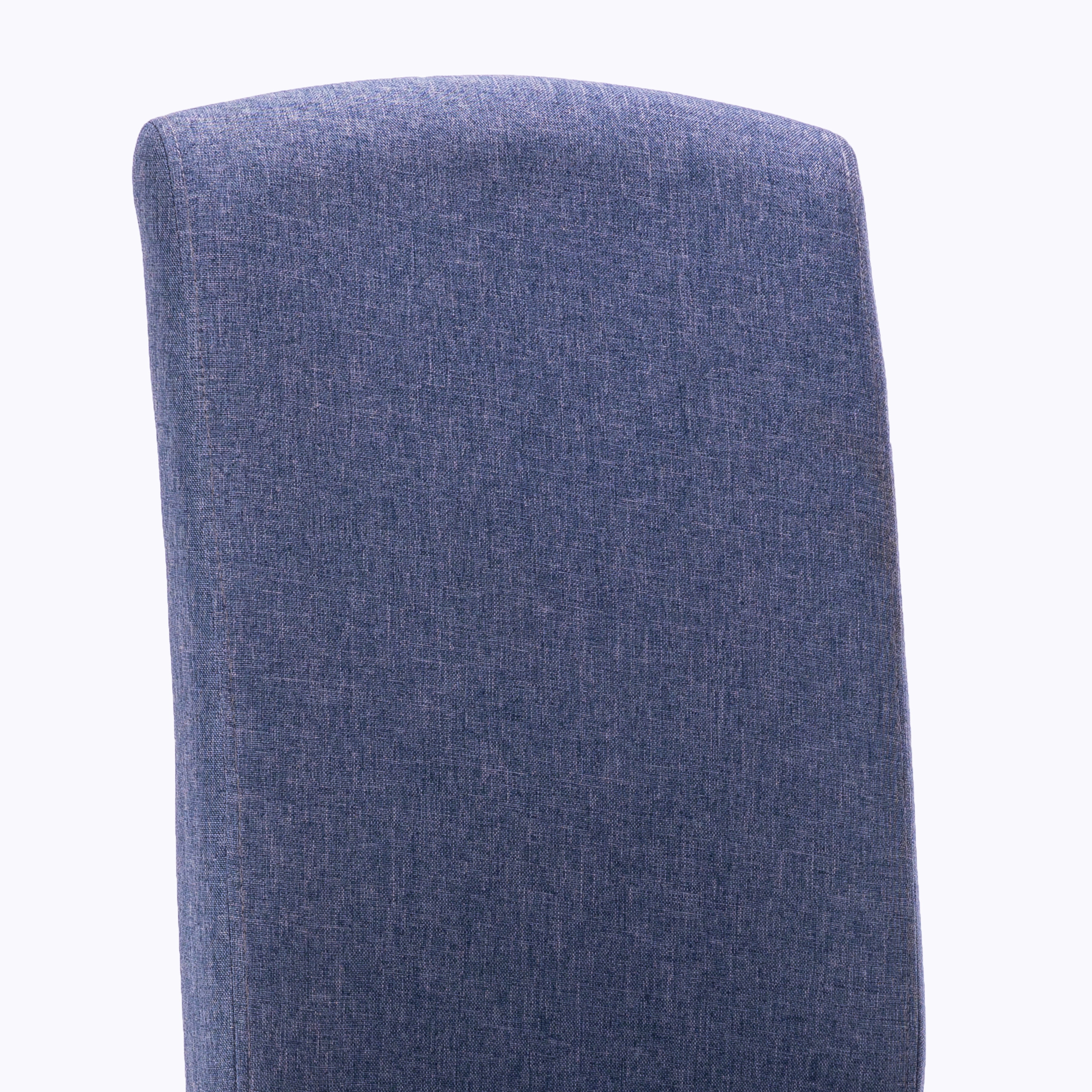 Modern 2 PC Polyester Dining Chair Set with Diamond Tufted Back and Wooden Legs, Navy - AC Pacific