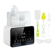 Baby Bottle Warmer, Lychee Portable Dual Bottle 9-in-1 Fast Milk Warmer & Sterilizer with LCD Display, Timer & 48H Accurate Temperature Control for Breastmilk & Formula, BPA Free
