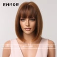 thumbnail image 6 of Amazon Cross-Border Fashion Hot-Selling Wig with Bangs Orange-Red Short Bob Full Wig for Women, 6 of 9