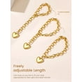 thumbnail image 6 of KeyStyle 14K Gold Plated Bracelet for Women Heart Charm Chain Bracelets Adjustable Link Bracelet Birthday Christmas Jewelry Valentine's Day Gift for Her, 6 of 11