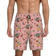 thumbnail image 1 of Balery Retro 70s 60s Hippie Flower Pantalones cortos de pijama de punto de algodón para hombre con cinturilla y bolsillos-XX-Large, 1 of 6