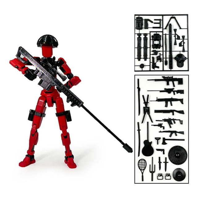 3D Printed Action Figure Dummy T13 Toy Figure Robot Assembly Model Ornament Kit for Children Christmas Birthday Gift