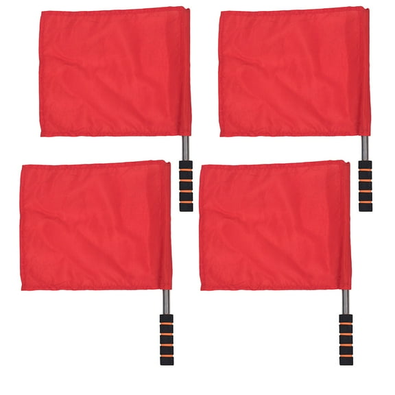 Haqieyen 4pcs Sports Referee Flags Red for Track, Soccer, Volleyball