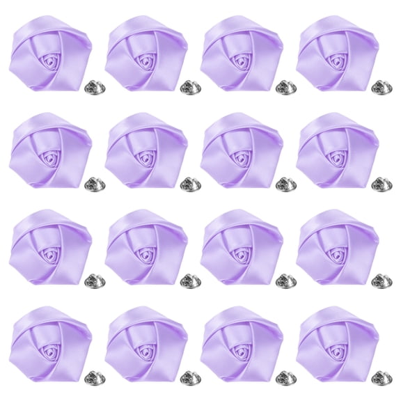 16-Pack Lapel Pin for Men Suits, 1.97" Flower Boutonnieres Brooch [Light Purple]