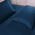 thumbnail image 6 of 6 Piece Bed Sheet Set - 12 Inch Deep Pocket - 600 Thread Count - 100% Egyptian Cotton - Extra Soft and Luxury - Navy Blue Stripe, King Size., 6 of 7