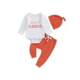 thumbnail image 2 of Aojekbee 3Pcs Baby Halloween Outfits Long Sleeve Romper + Pants + Hat Set Infant Fall Clothes, 2 of 10