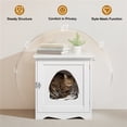 thumbnail image 6 of Yaheetech Enclosed Pet Litter Box Indoor Decorative Pet Side Table, White, 6 of 7