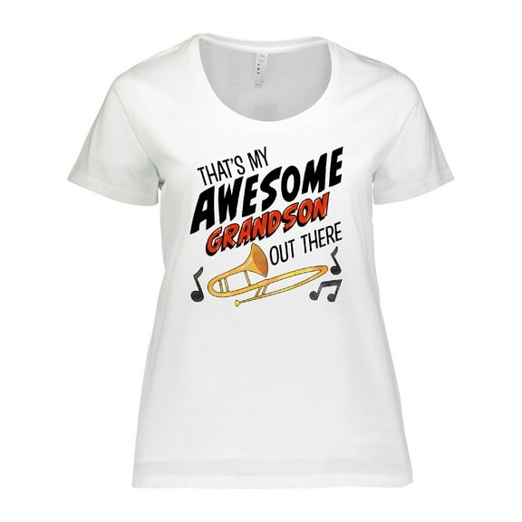 Inktastic That's My Awesome Grandson Out There with Trombone Women's Plus Size T-Shirt